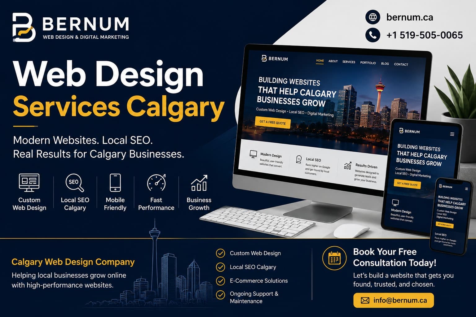 Professional Calgary web design company building modern responsive website for Alberta business in 2026